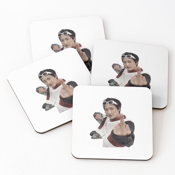 Item preview, Ateez seonghwa middle finger meme kpop sticker designed and sold by teezer designs.