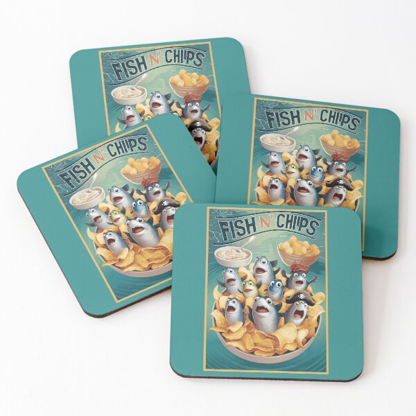 Item preview, Fish N' Chips - Food Pun designed and sold by MugsAndDuds.