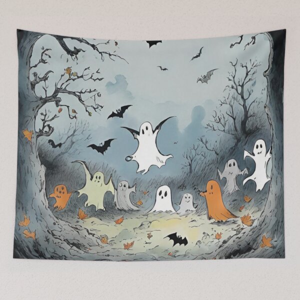 Item preview, Ghostly Gathering Under the Moon designed and sold by LyssasMindArt.