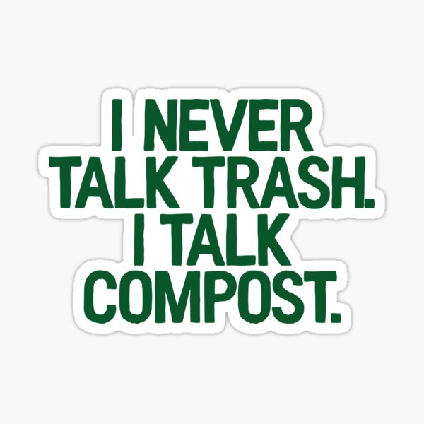 Trash Talk Funny Garbage Bin Pun Sticker