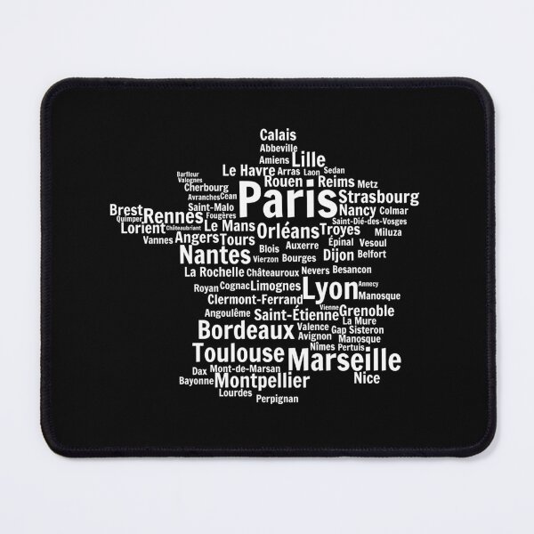 Item preview, Map of France, Towns Cities Flag designed and sold by Heneket.