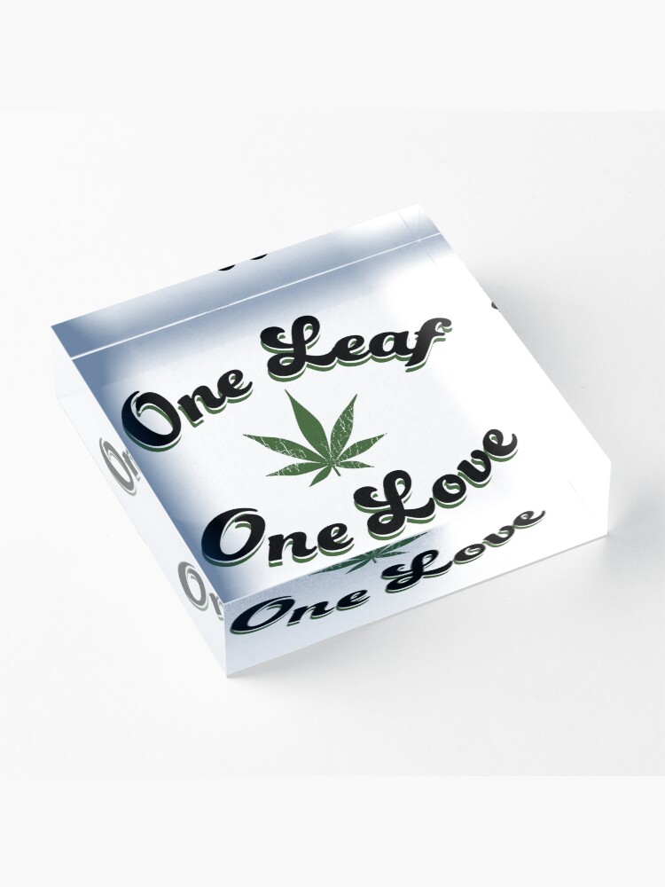 Alternate view of One Leaf One Love Acrylic Block