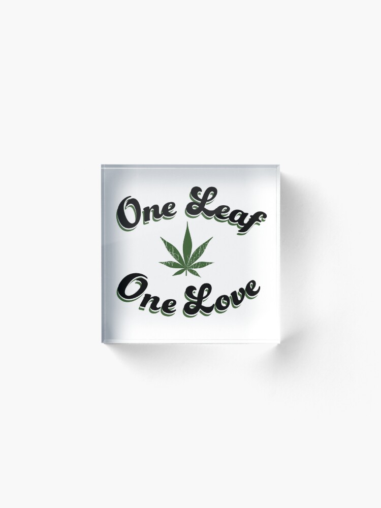 Alternate view of One Leaf One Love Acrylic Block