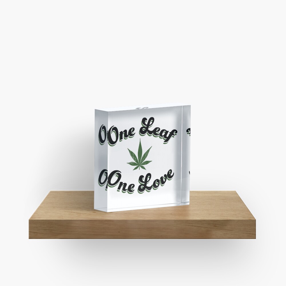 One Leaf One Love Acrylic Block