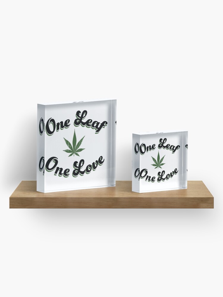 Alternate view of One Leaf One Love Acrylic Block
