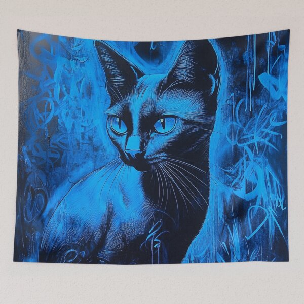 Item preview, Cat in Blue Light designed and sold by WitsandWonders.