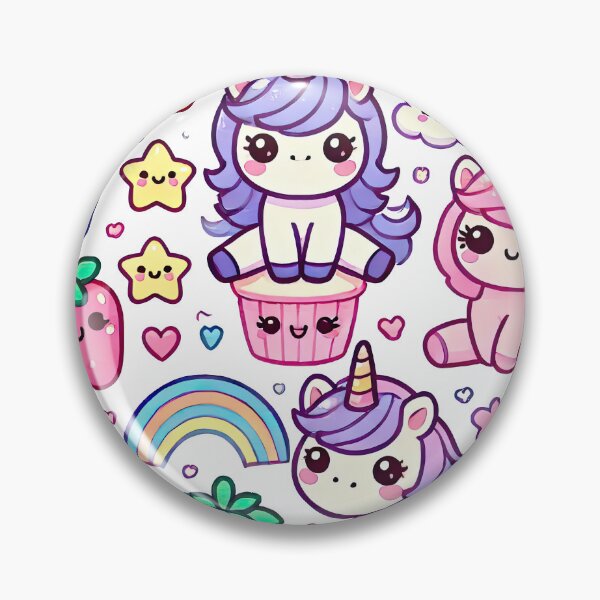 Item preview, Adorable Pink Unicorn Cupcakes with Rainbow Party Vibes Collection designed and sold by KawaiiCherryPie.