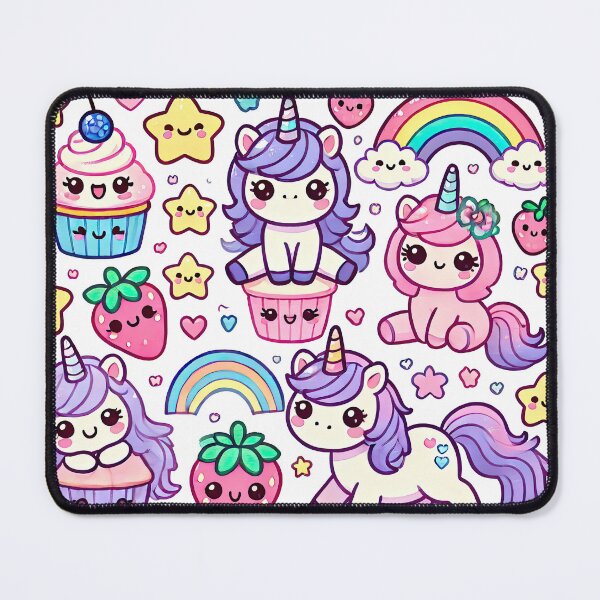 Item preview, Adorable Pink Unicorn Cupcakes with Rainbow Party Vibes Collection designed and sold by KawaiiCherryPie.