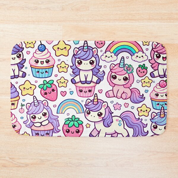 Item preview, Adorable Pink Unicorn Cupcakes with Rainbow Party Vibes Collection designed and sold by KawaiiCherryPie.