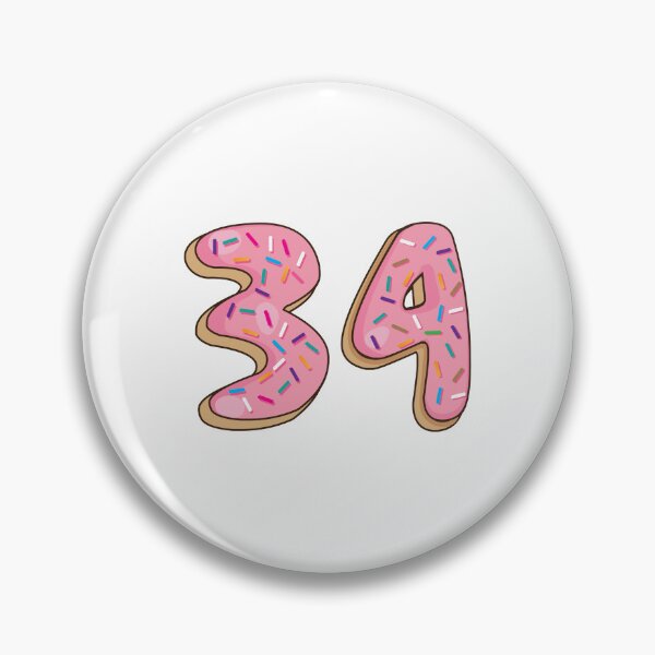 Item preview, Number 34 thirty four Shaped Like Donuts designed and sold by DonutsWords.
