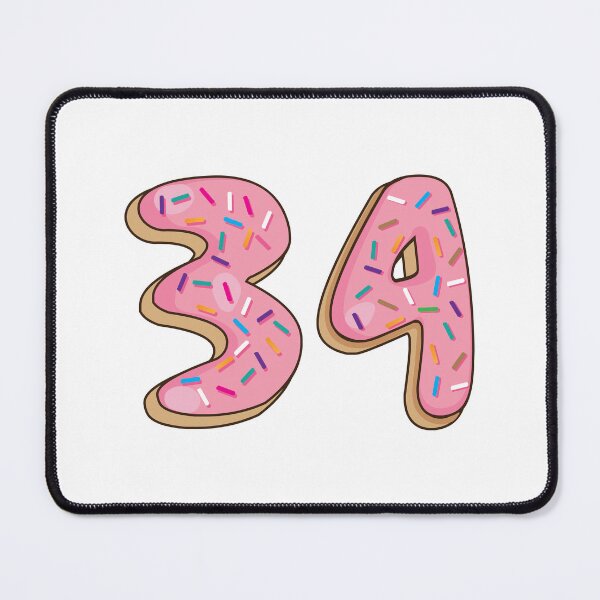 Item preview, Number 34 thirty four Shaped Like Donuts designed and sold by DonutsWords.