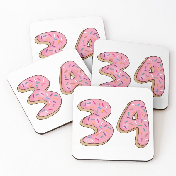 Item preview, Number 34 thirty four Shaped Like Donuts designed and sold by DonutsWords.