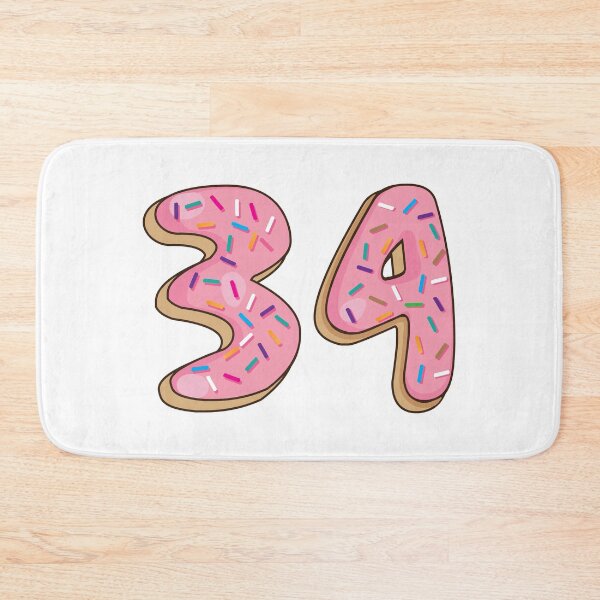 Item preview, Number 34 thirty four Shaped Like Donuts designed and sold by DonutsWords.