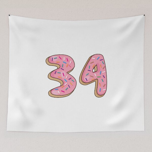 Item preview, Number 34 thirty four Shaped Like Donuts designed and sold by DonutsWords.