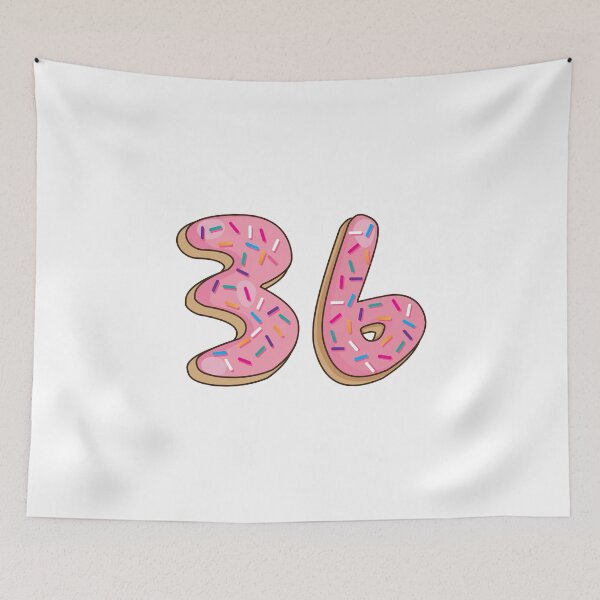 Item preview, Number 36 thirty six Shaped Like Donuts designed and sold by DonutsWords.