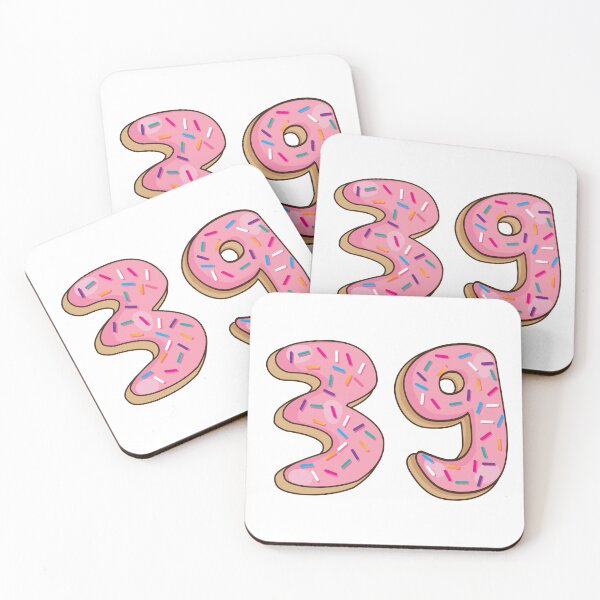 Item preview, Number 39 thirty nine Shaped Like Donuts designed and sold by DonutsWords.
