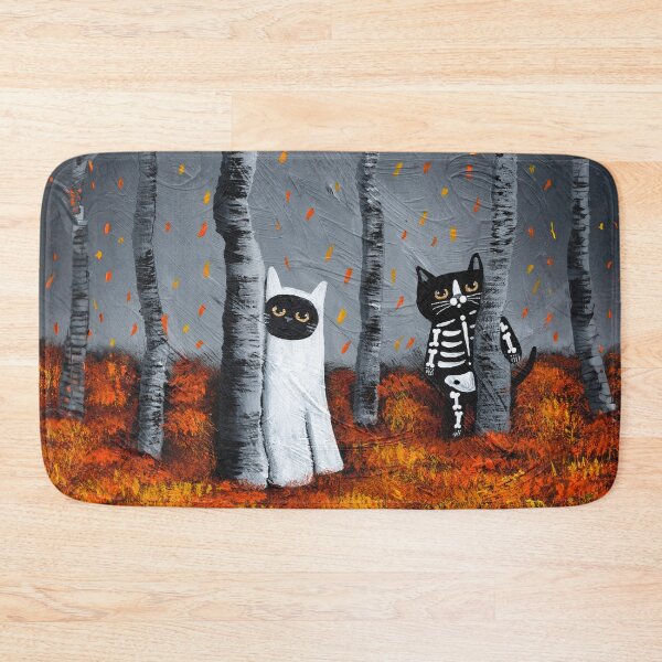 Item preview, Ghost and Skellie Cat in the Woods designed and sold by KilkennyCat Art.