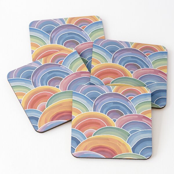 Item preview, Watercolor Rainbow Doodles designed and sold by PMGDigital.