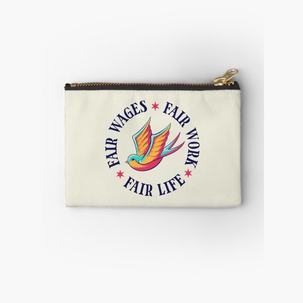 Item preview, Fair Wages Fair Work Fair Life - Swallow Traditional American Flash designed and sold by Picket Club.