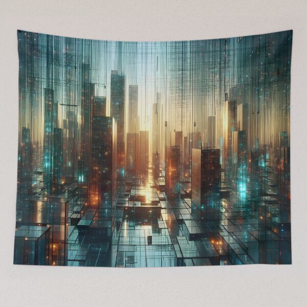 Item preview, Digital Metropolis: A Futuristic Cityscape designed and sold by CitrineLinker.