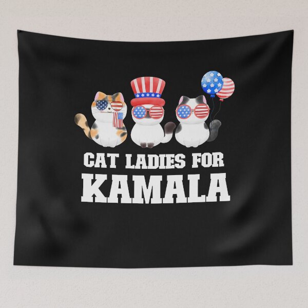 Item preview, Cat Ladies For Kamala, Cat Ladies For Harris, Kamala Harris For President, USA Election, US Election, Democratic Party, 2024 Elections designed and sold by vibeytrendy.