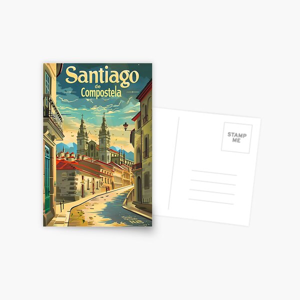Artikel-Vorschau von Eine Vintage-Reisekunst von Santiago de Compostela, designt und verkauft von GoodOldVintage.