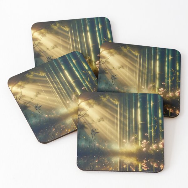 Item preview, Ethereal Bamboo Forest with Pink Blossoms designed and sold by CitrineLinker.