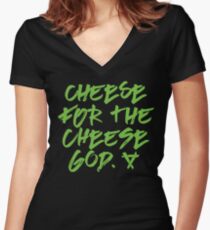 Cheese for the Cheese God Warhammer Age of Sigmar Blood Bowl Skaven Fitted V-Neck T-Shirt