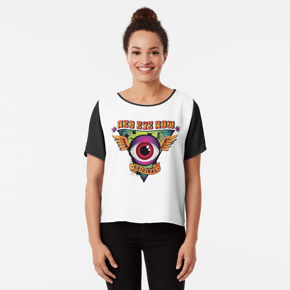 Red Eye Row Chiffon Top