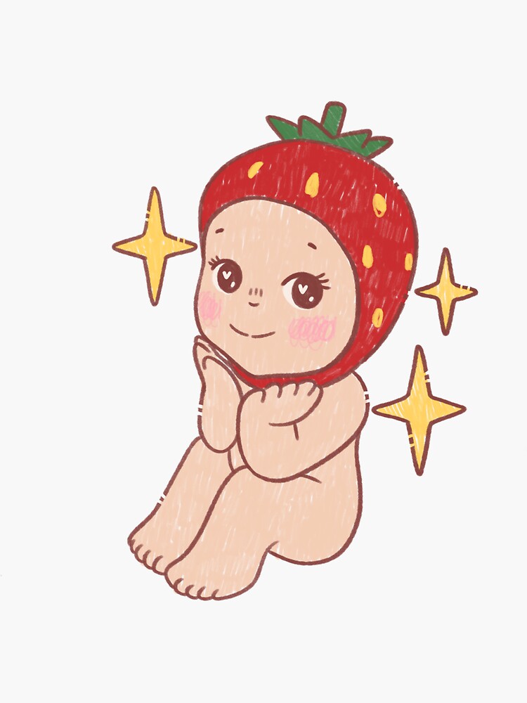 Thumbnail 3 of 3, Sticker, Strawberry Sonny Angel designed and sold by gataviralata.