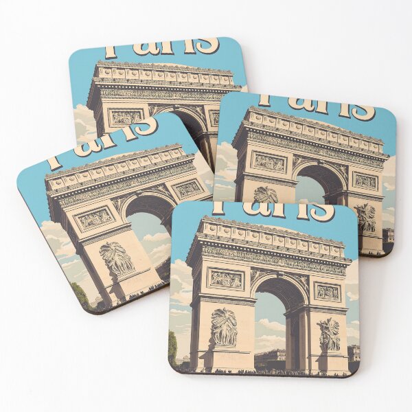 Item preview, Vintage Paris Arc de Triomphe Travel Poster designed and sold by Boddicca.
