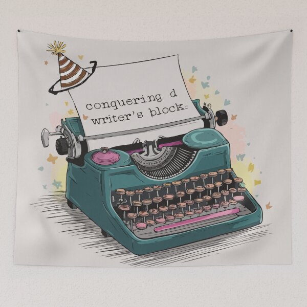 Item preview, Conquering d Writer’s Block Party T-shirt Design designed and sold by Collision19.