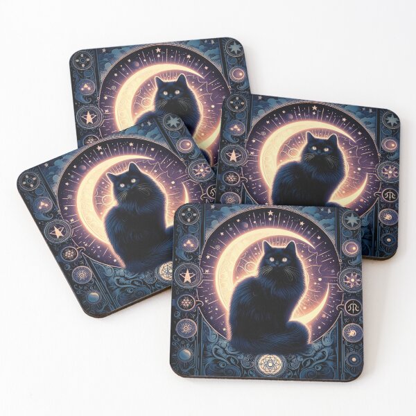 Item preview, Black cat and tarot designed and sold by nocturnastore.