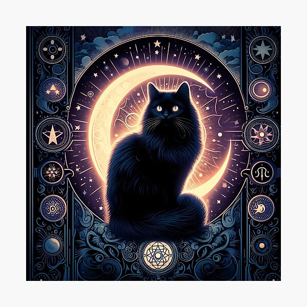 Item preview, Black cat and tarot designed and sold by nocturnastore.