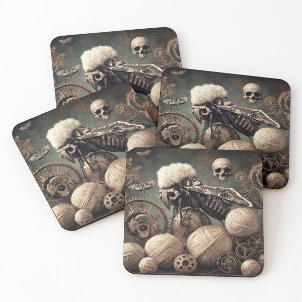 Item preview, The Knitters Nightmare, satyr, steampunk, skull, gift for knitters, goth designed and sold by ANotiontoKnit.