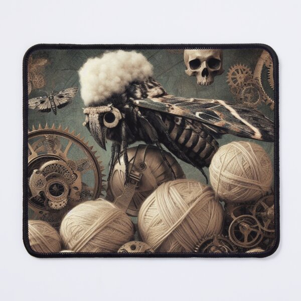 Item preview, The Knitters Nightmare, satyr, steampunk, skull, gift for knitters, goth designed and sold by ANotiontoKnit.