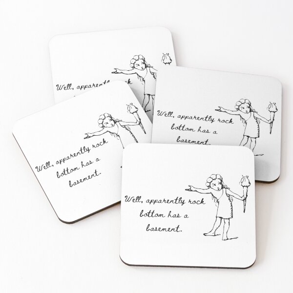 Item preview, Apparently rock bottom has a basement funny design  designed and sold by Alicia Perrelli.