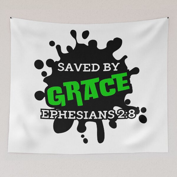 Item preview, Saved by Grace, christian quotes  designed and sold by MoriaStore.