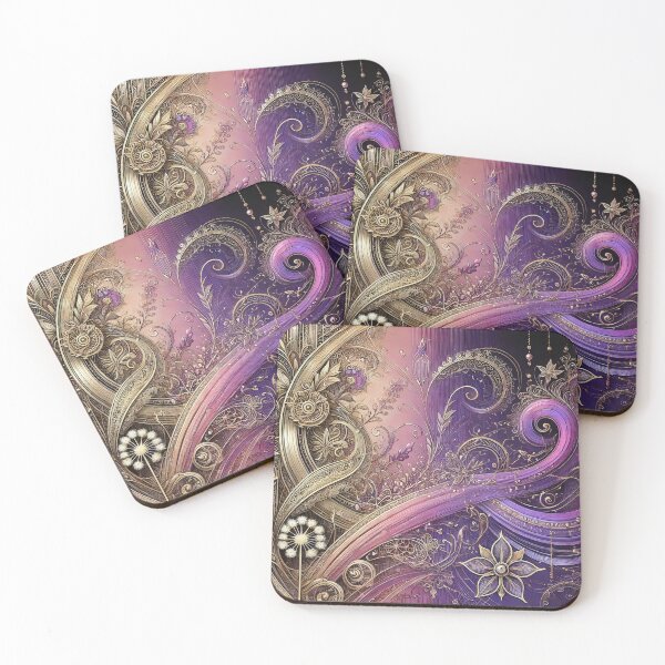 Item preview, Purple and Gold - Enchantment with Ornaments and Flowers designed and sold by LegademaArt.