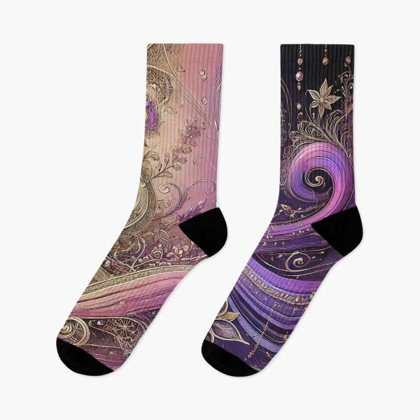 Item preview, Purple and Gold - Enchantment with Ornaments and Flowers designed and sold by LegademaArt.