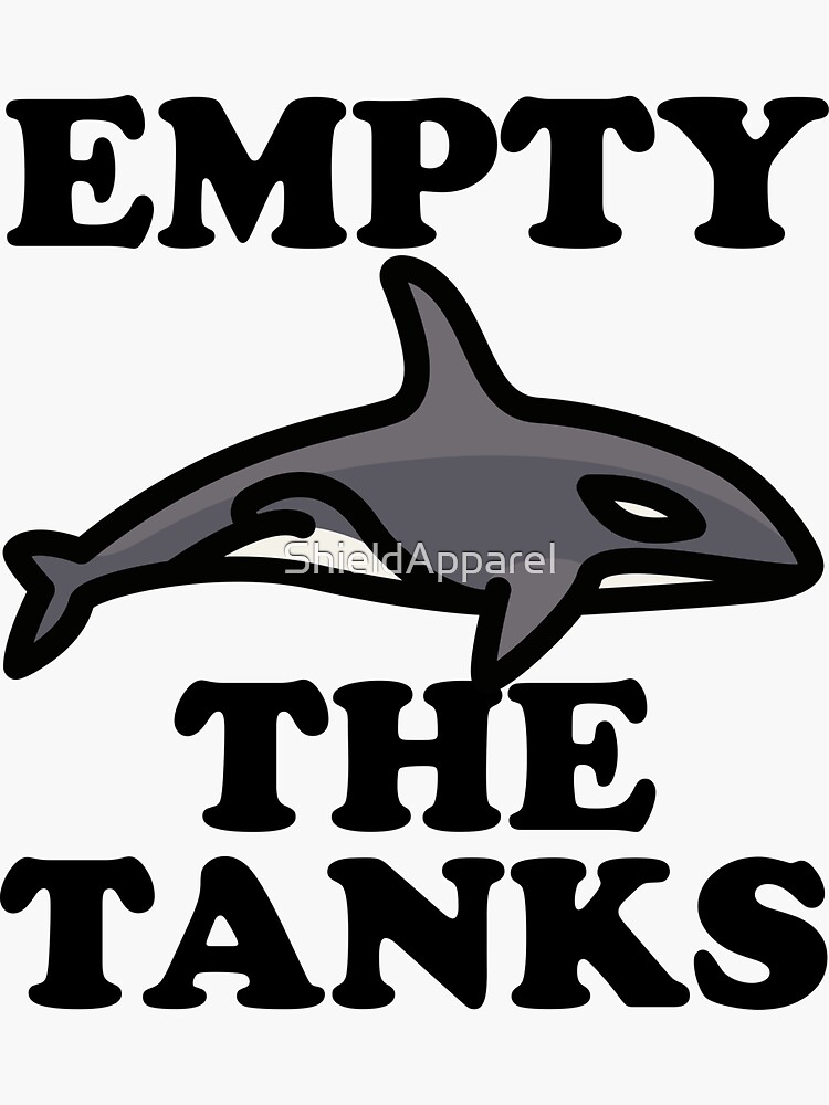 "Empty The Tanks Art Meme Joke Funny" Sticker for Sale by ShieldApparel