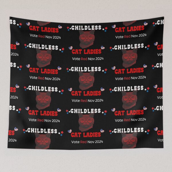 Item preview, Childless Cat Ladies Vote Red Retro Style designed and sold by lindab142.