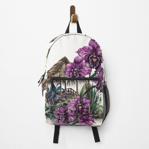 Item preview, Enchanting Pen Illustration of Orchids in Tropical Setting designed and sold by PaintbrushPlace.