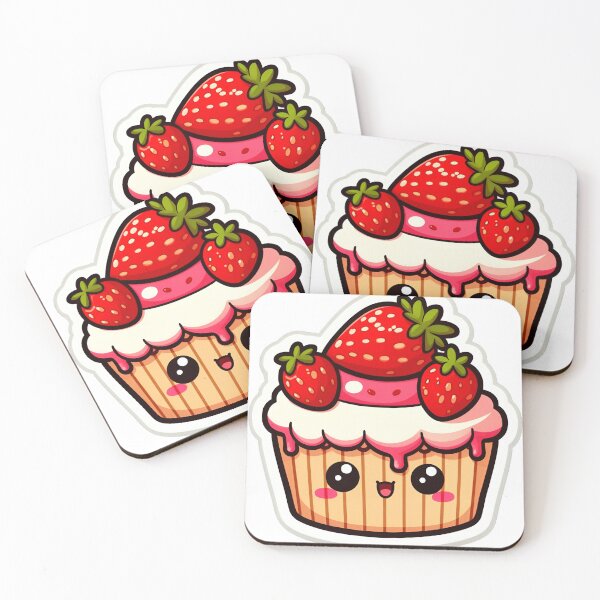 Item preview, Kawaii Strawberry Cupcake designed and sold by LoveLabDesign.