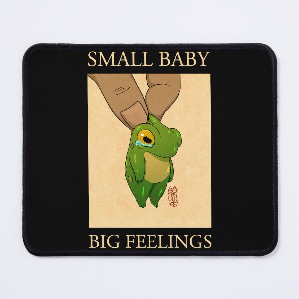 Item preview, small baby big feelings cute frog artwork asian japanese chinese style drawing transparent bg designed and sold by DingHuArt.