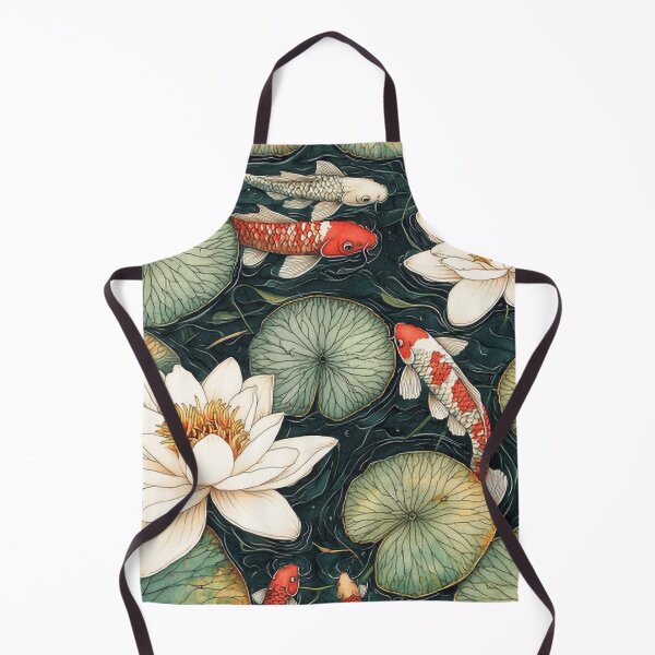 Item preview, Intricate Pen Illustration of Water Lilies on a Serene Pond designed and sold by PaintbrushPlace.