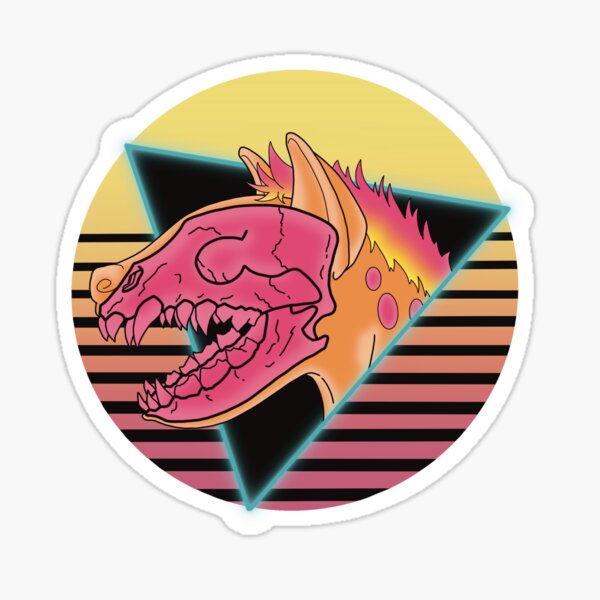 Item preview, Synthwave Skull Hyena designed and sold by hyenaatelier.