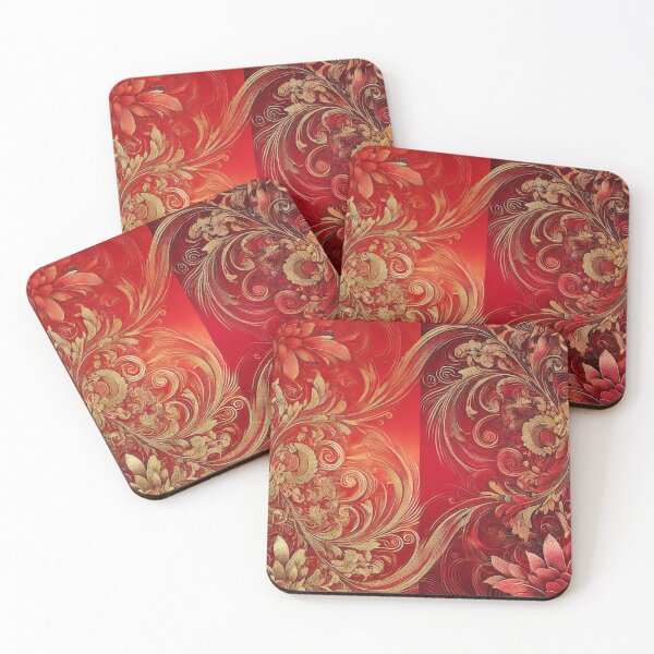 Item preview, Red and Gold - Floral Heritage designed and sold by LegademaArt.
