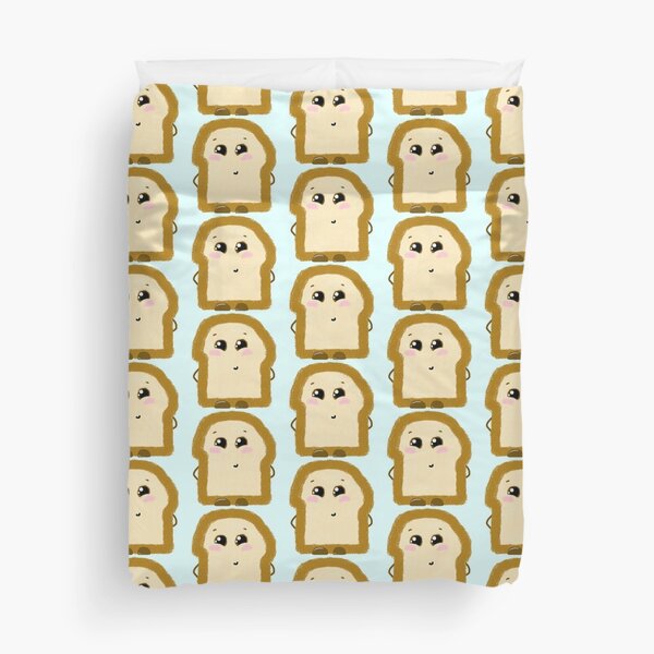 Item preview, Textured cute shy sweet bread slice cartoon designed and sold by BunnyDart.