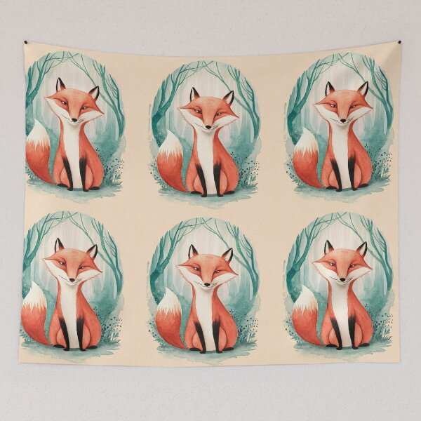 Item preview, Whimsical Fox. Fantasy fox, magical forest, enchanting woodland, vintage fox designed and sold by FoxVibes.
